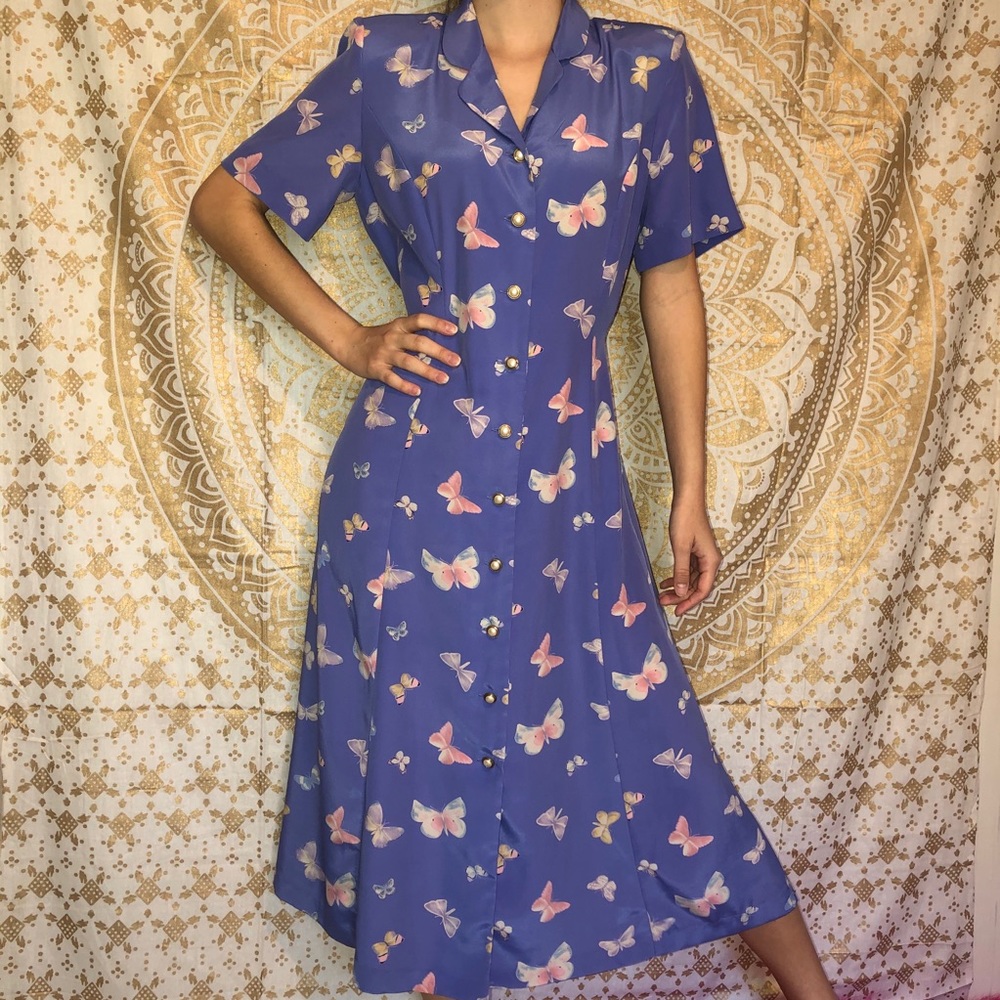 Vintage 80s butterfly dress
